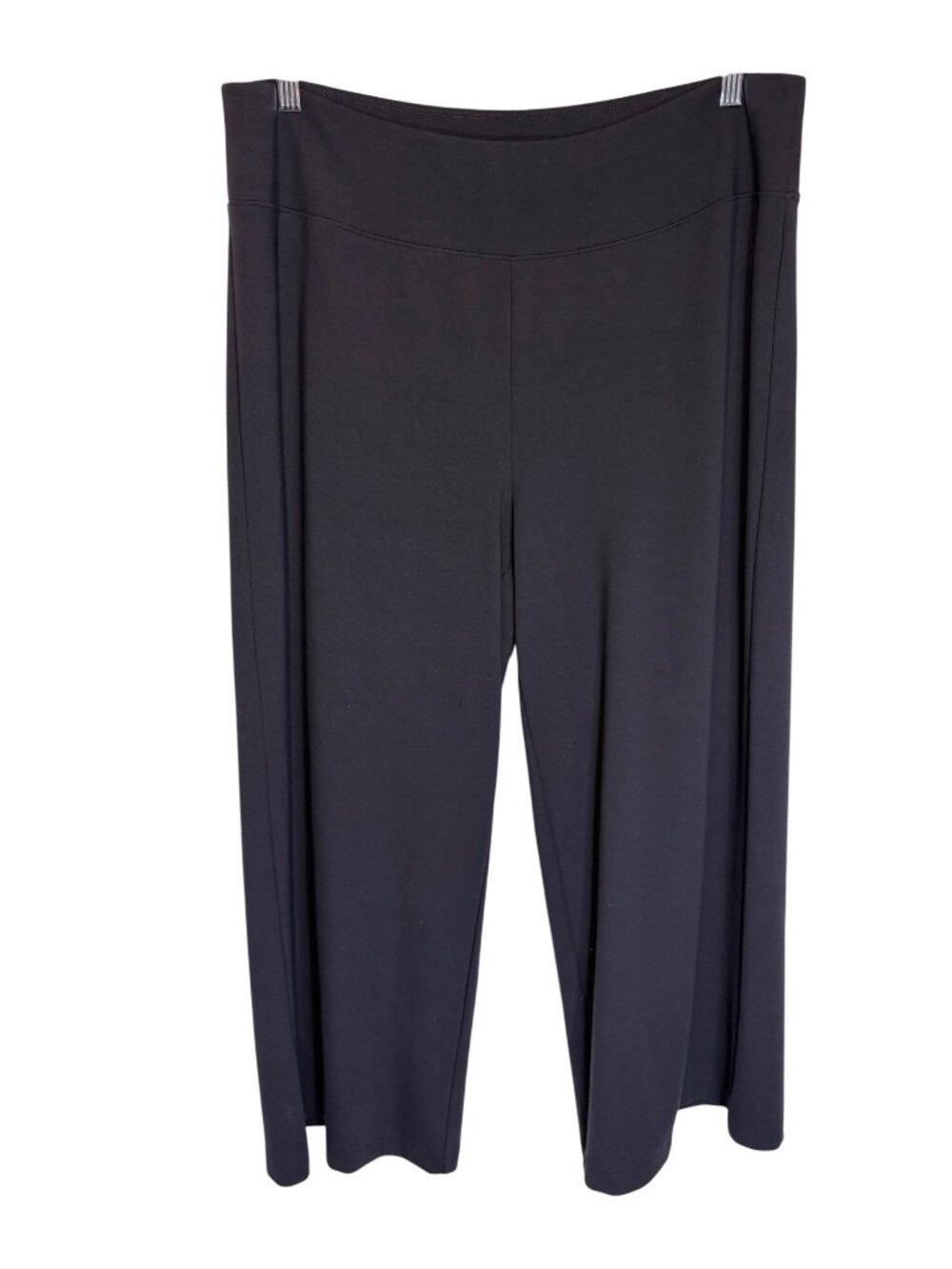 Eileen Fisher Blue Wide-Leg Stretch Knit Pants Tencel Blend Womens-sz XL